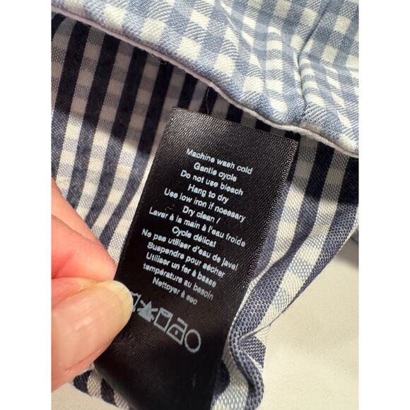 Rag & Bone Simone Crop Pants Size 0 Blue White Gingham Check High-Rise Stretch - Picture 7 of 9